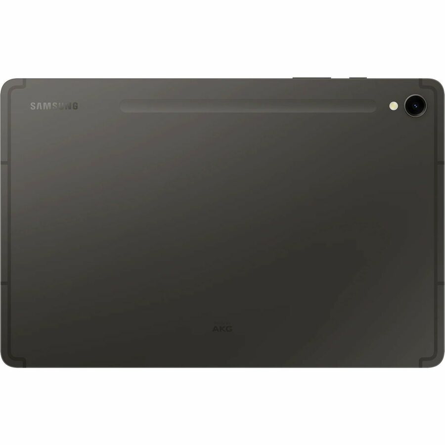 Samsung Galaxy Tab S9 Rugged tablet, showcasing a sleek graphite back design with AKG speakers, perfect for multimedia experiences.
