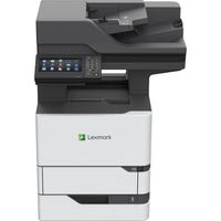 Lexmark MX722adhe Monochrome Multifunction Printer showcasing advanced features, including 70 ppm printing speed, duplex capabilities, and a 3300 sheet capacity, perfect for large workgroups.