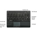 Adesso Wireless Mini Touchpad Keyboard - 2.4GHz RF, GlidePoint Touchpad, Compact Design