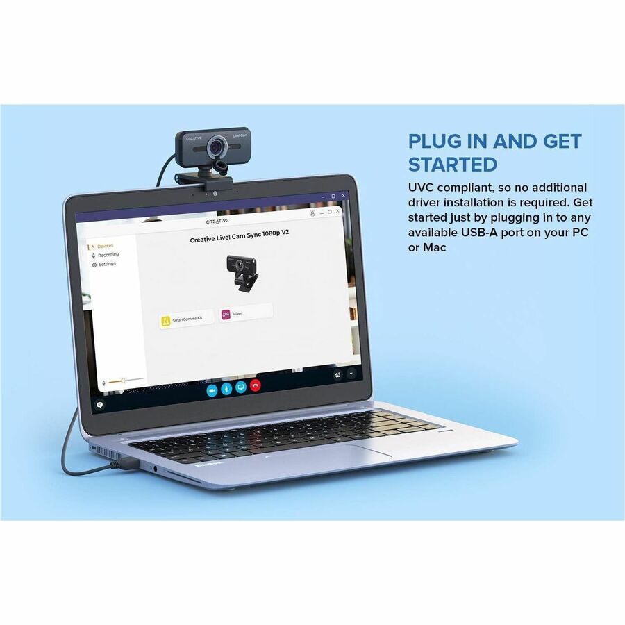Creative Live! Cam Sync 1080P Webcam with SmartComms Kit, Dual Mics, and Noise Clean-Out