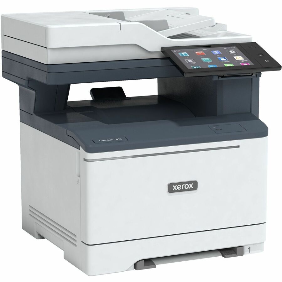Xerox VersaLink C415 Color Multifunction Printer with a modern aesthetic, emphasizing advanced security features and seamless connectivity options, ideal for today's modern workspace.