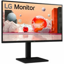 Side view of the LG 27BA550B 27" FHD IPS Monitor emphasizing its sleek design and high-definition clarity for an immersive experience.