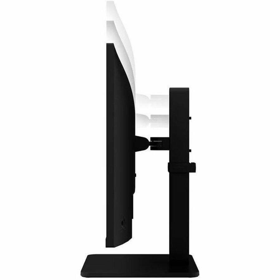 Side view of the LG 27BA550B 27" FHD IPS Monitor highlighting its slim profile and ergonomic stand for customizable height adjustment.