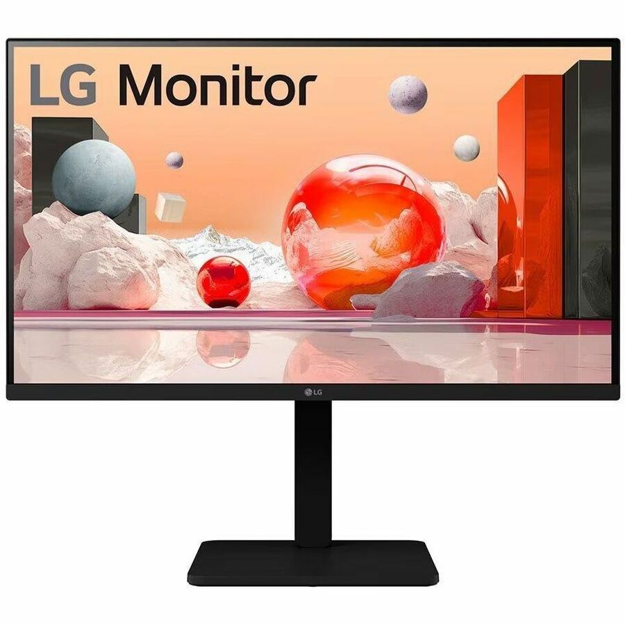 The vibrant display of the LG 27BA550B 27 FHD IPS Monitor highlighting its crisp colors and clarity, ideal for graphic design and gaming.