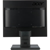 Rear view of the Acer V176L 17 Inch LED LCD Monitor, displaying its modern and functional design, showcasing the sturdy structure and cooling vents, embodying Acer's quality.