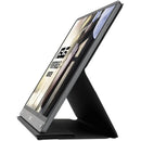 ASUS ZenScreen MB16AC portable monitor propped up for optimal viewing, highlighting its versatile stand design.