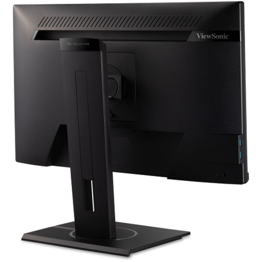 Detailed back angle view of ViewSonic VG2240 22 Inch FHD Monitor emphasizing versatile connectivity options and sleek design.