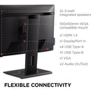 Explore the flexible connectivity options of the ViewSonic VG2240 22 Inch FHD Monitor with integrated speakers and multiple input ports for versatile connections.