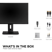 Unbox the ViewSonic VG2240 22 Inch FHD Monitor to discover essential accessories including power and HDMI cables, enhancing your setup experience.