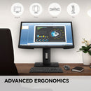 Experience the advanced ergonomics of the ViewSonic VG2240 22 Inch FHD Monitor, showcasing adjustable height, pivot, swivel, and tilt for personalized comfort.