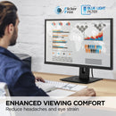 Enjoy reduced eye strain with the ViewSonic VG2240 22 Inch FHD Monitor featuring Flicker-Free technology and a Blue Light Filter, designed for enhanced viewing comfort.
