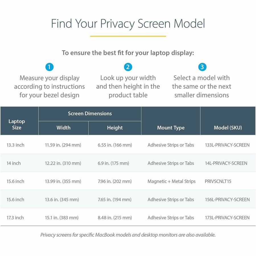 StarTech 14" Laptop Privacy Screen - Antiglare Shield, Blue Light Reduction, Reversible Design