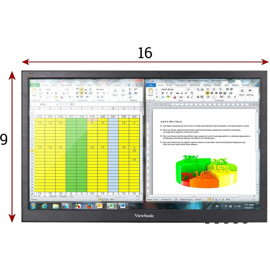 ViewSonic VA1903H 19" Widescreen Monitor 1366x768, 5ms Response, HDMI, Eye Comfort Features