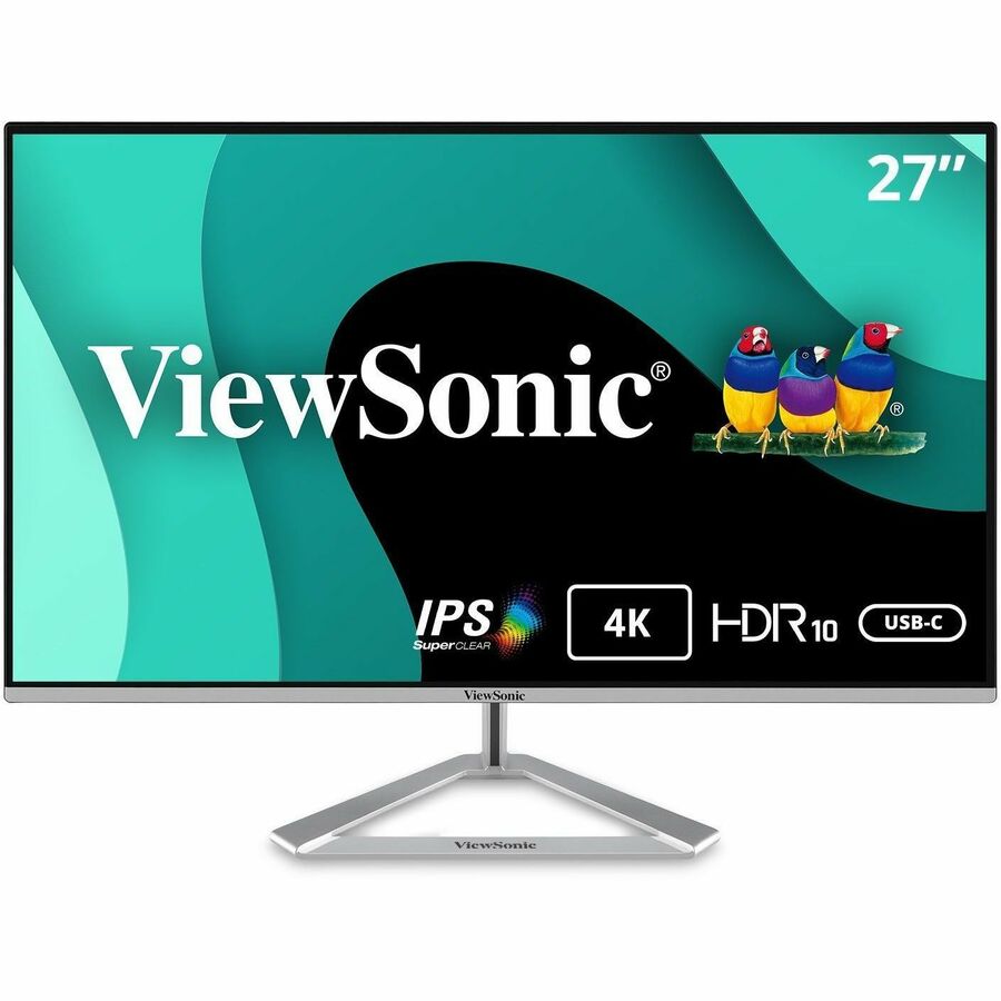 ViewSonic VX2776 27-Inch 4K UHD IPS Monitor with USB-C and HDR10 Support, Stylish Frameless Design