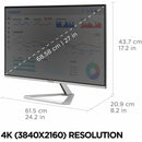 ViewSonic VX2776 27-Inch 4K UHD IPS Monitor with USB-C and HDR10 Support, Stylish Frameless Design