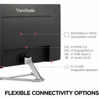 ViewSonic VX2776 27-Inch 4K UHD IPS Monitor with USB-C and HDR10 Support, Stylish Frameless Design