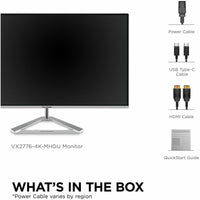 ViewSonic VX2776 27-Inch 4K UHD IPS Monitor with USB-C and HDR10 Support, Stylish Frameless Design