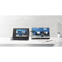 Asus ZenScreen MB16ACV 15.6" Portable Full HD IPS Monitor paired with a laptop on a stylish desk, demonstrating its dual-display capabilities for enhanced multitasking.