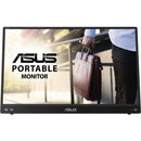 Asus ZenScreen MB16ACV 15.6" Portable Full HD IPS Monitor showcasing a business professional carrying a leather bag, emphasizing its portability and sleek design.