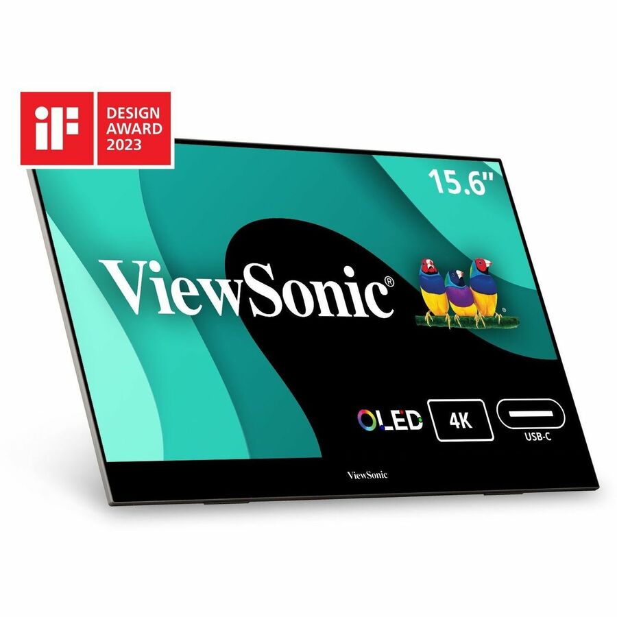 ViewSonic VX1655-4K-OLED 15.6" Portable 4K UHD Monitor with USB-C, Mini HDMI & Built-in Stand