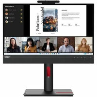 Lenovo TIO22GEN5 21.5" FHD IPS Monitor with VoIP Features, Webcam, and Built-In Speakers