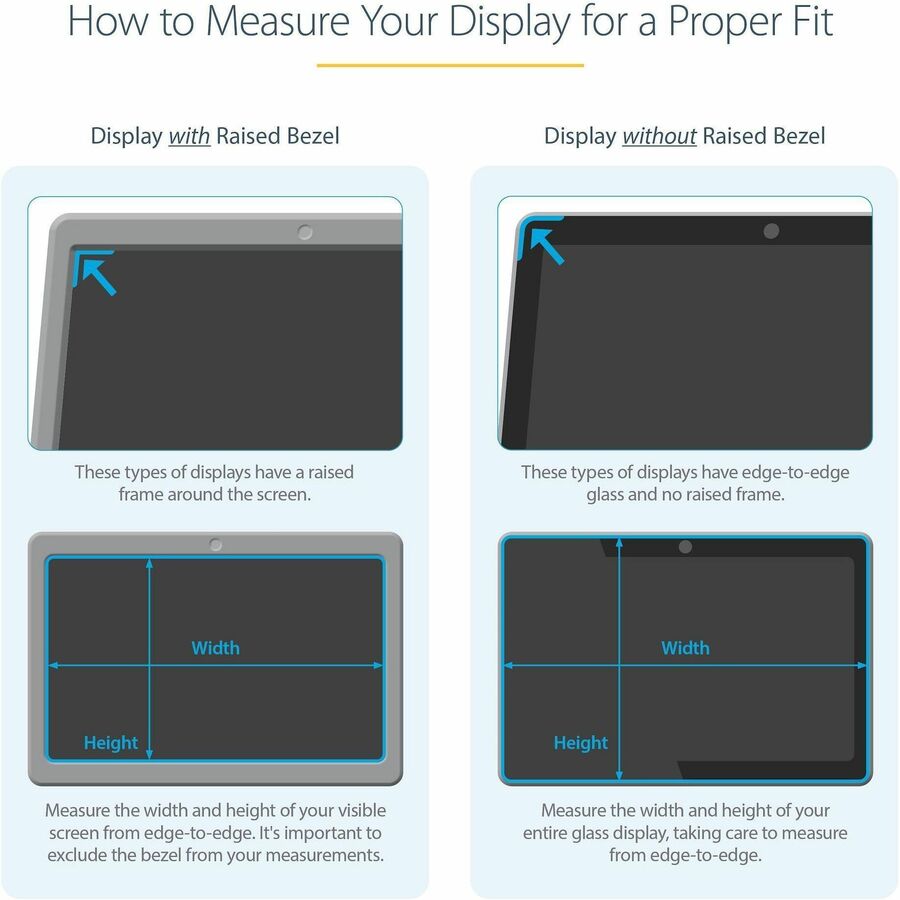 StarTech 15.6" Privacy Screen Filter - Anti-Glare, Blue Light Reduction, Reversible Design