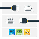 StarTech 2M USB-C Charging Cable 60W PD 3A Fast Charge Black Durable Construction