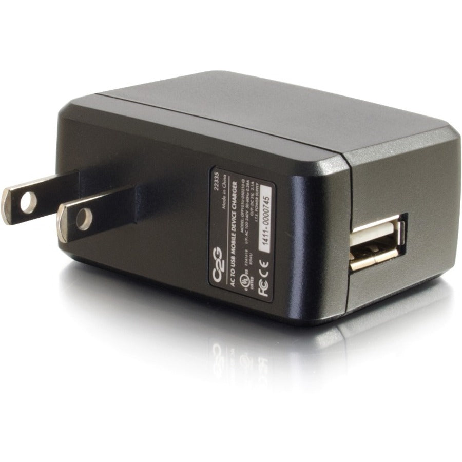 C2G USB Wall Charger 5V 2A Fast Charge for Mobile Devices, Compact AC Adapter, White