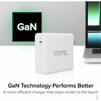 Plugable 140W GaN USB-C Charger - Fast Charging Power Delivery 3.1 for Laptops, Tablets, & Phones