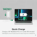 Plugable 140W GaN USB-C Charger - Fast Charging Power Delivery 3.1 for Laptops, Tablets, & Phones