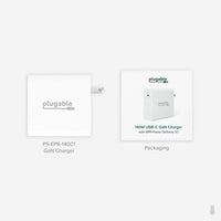 Plugable 140W GaN USB-C Charger - Fast Charging Power Delivery 3.1 for Laptops, Tablets, & Phones