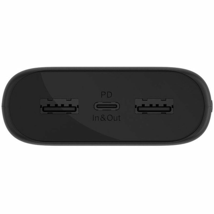 Belkin 20W 3-Port USB Power Bank, 20000mAh Capacity, Portable Charger, Black