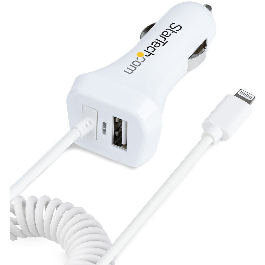 StarTech 2-Port Lightning Car Charger with FastCharge Capability for iPhone & iPad - 4.2A Power