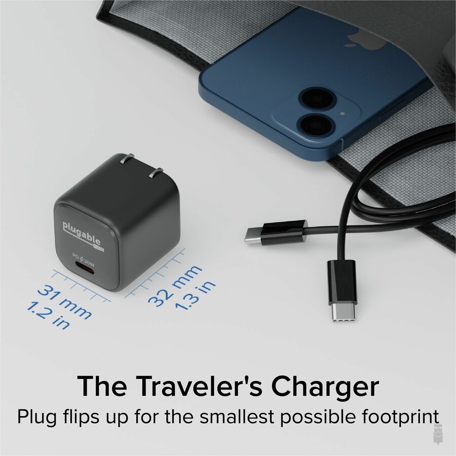 Plugable 30W GaN USB C Charger 3-Pack - Compact Fast Charging for Phones, Tablets & Laptops