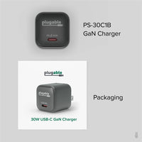Plugable 30W GaN USB-C Fast Charger - Compact & Efficient Power for All Devices