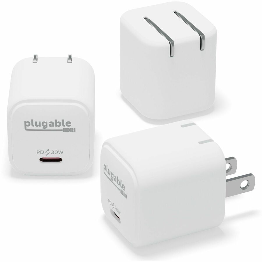 Plugable 30W GaN USB C Charger 3-Pack | Fast Charging, Portable, Universal Compatibility