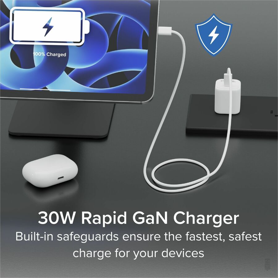 Plugable 30W GaN USB C Charger 3-Pack | Fast Charging, Portable, Universal Compatibility