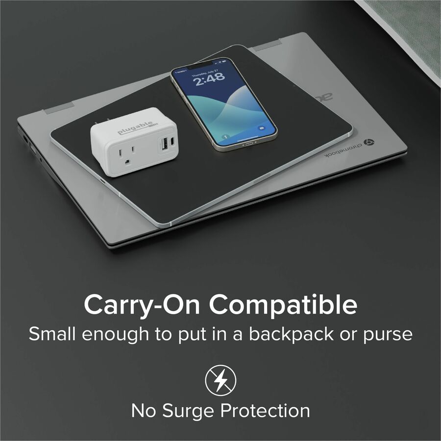 Plugable 32W USB-C & USB-A Wall Extender Adapter | Fast Charging | Travel Ready | Compact Design