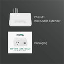 Plugable 32W USB-C & USB-A Wall Extender Adapter | Fast Charging | Travel Ready | Compact Design