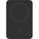 Top view of the Belkin MagSafe Power Bank 5K, showcasing its minimalist style and magnetic charging surface, ideal for modern travelers.
