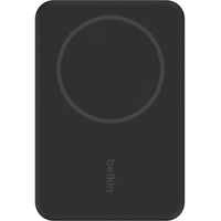 Top view of the Belkin MagSafe Power Bank 5K, showcasing its minimalist style and magnetic charging surface, ideal for modern travelers.