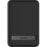 Belkin MagSafe Power Bank 5K in sleek black design, perfect for portable charging on the go.