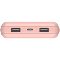 Side view of the Belkin BoostCharge 20K Power Bank, emphasizing the easy access to USB-A and USB-C charging ports.