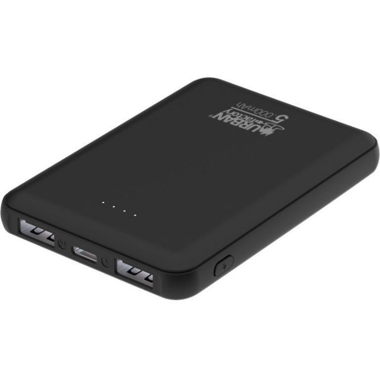 Urban Factory JUICEE Max 5000 mAh Portable Battery Pack with 2 USB-A Fast Charge Ports - Black