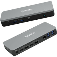 Plugable Dual 4K USB-C Hub With 60W Power Delivery, Fast Charging, HDMI & DisplayPort Default Title