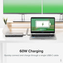 Plugable Dual 4K USB-C Hub With 60W Power Delivery, Fast Charging, HDMI & DisplayPort