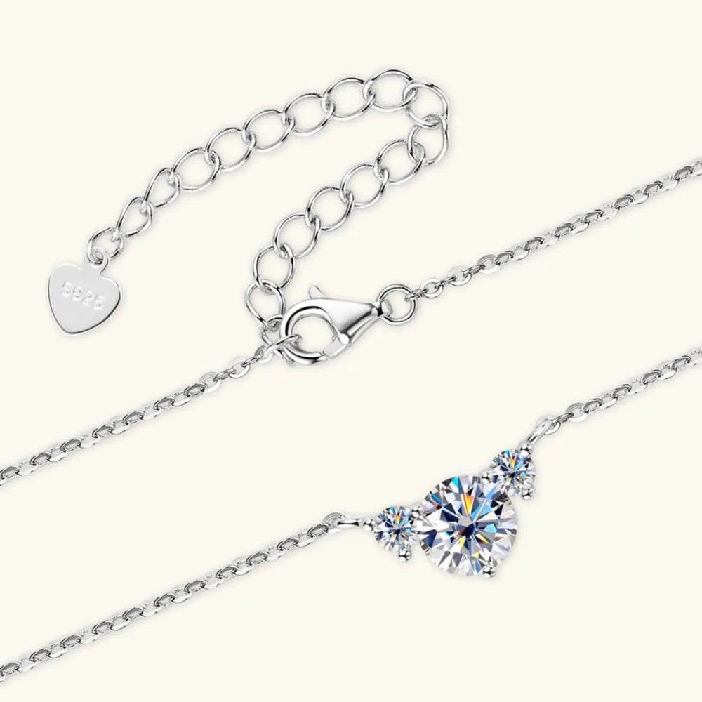 1.2 Carat Moissanite Necklace in 925 Sterling Silver | D Color VVS1 Clarity, Elegant Design - Store 42