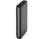 Belkin 20,000mAh Slim Power Bank showcased in a sleek black design, illustrating its portability and high-capacity charging capabilities.