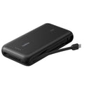 Explore the Belkin 20,000mAh Power Bank with Integrated Cable and 30W Output, featuring a sleek black design for ultimate portability and convenience.