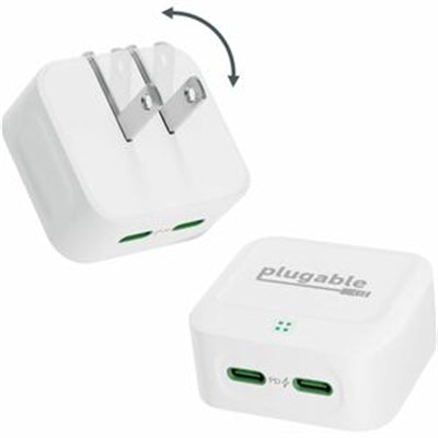 40W Dual USB C Charger | 2 Ports Fast Charging | Foldable Wall Charger for iPhone, Samsung, Pixel
